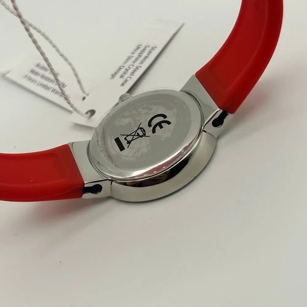 BERING Classic 10129-503 Women’s Watch Red Silicon Band Working New Battery